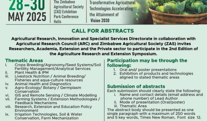 Call for Abstracts: 2nd Agric Research and Extension Symposium 2025